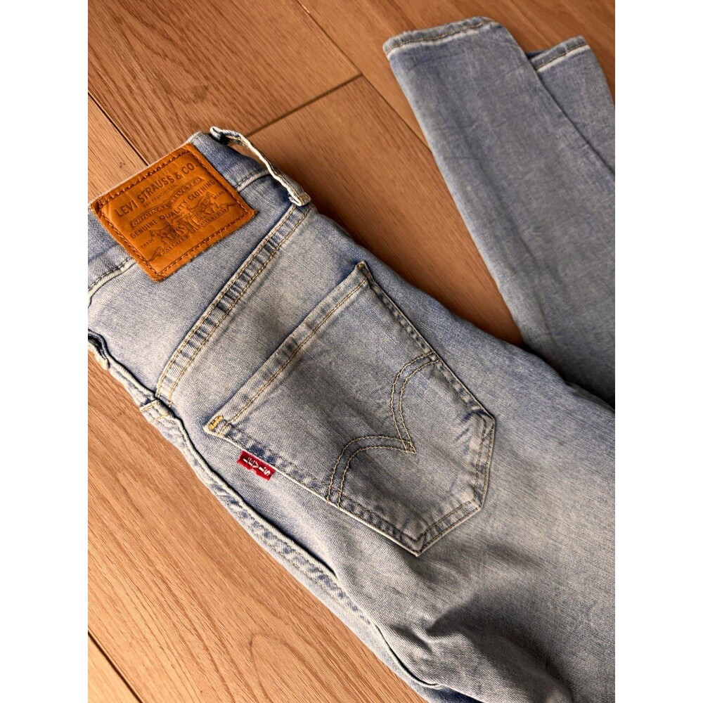 Levi's Premium Mile High Super Skinny Jeans Womens 26 Big E Light Wash